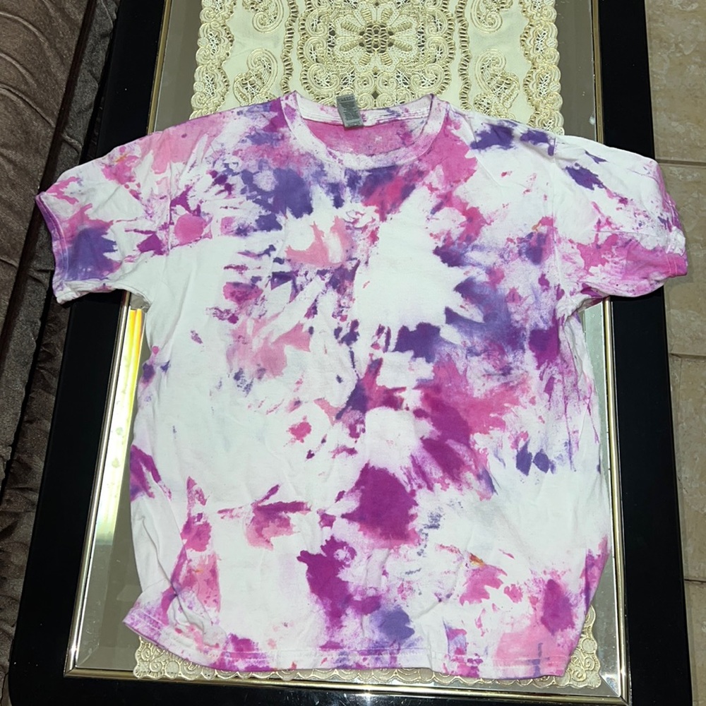 Pink and purple tie dyed t-shirt